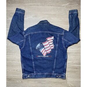 Vintage Y2K 2000's JNCO Jean USA Denim Jacket Button Up Street Wear Men's MEDIUM